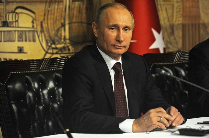 Russian President Vladimir Putin at a joint press conference with Turkish Prime Minister Recep Tayyip Erdogan at the Turkish Prime Minister's office at Dolmabahce Palace in Istanbul, Turkey on December 3, 2012.